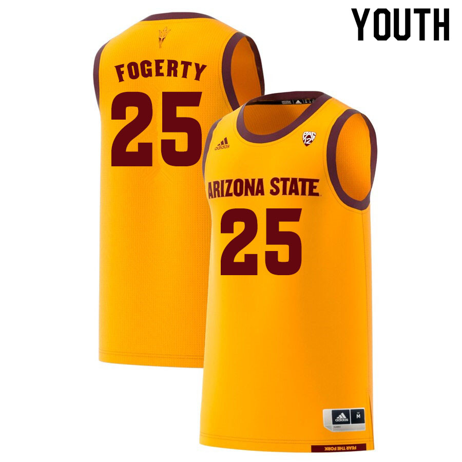 Youth #25 Grant Fogerty Arizona State Sun Devils College Basketball Jerseys Sale-Gold